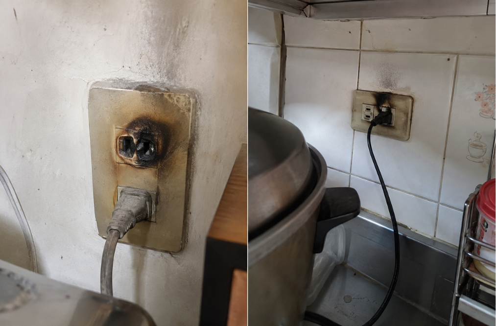 老屋插座燒壞